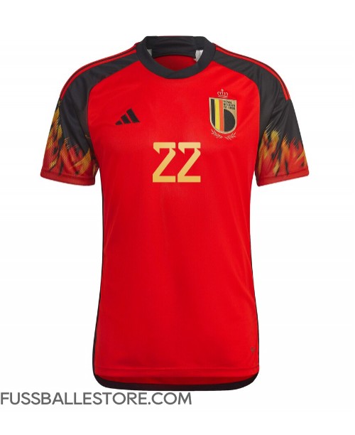 Günstige Belgien Charles De Ketelaere #22 Heimtrikot WM 2022 Kurzarm
